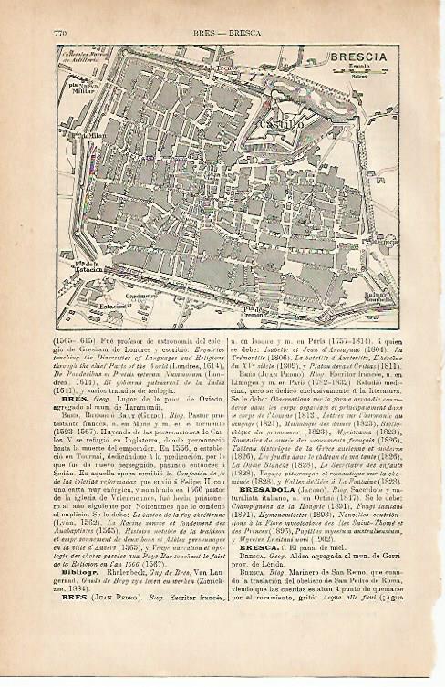 LAMINA ESPASA 11657: Plano de Brescia Italia