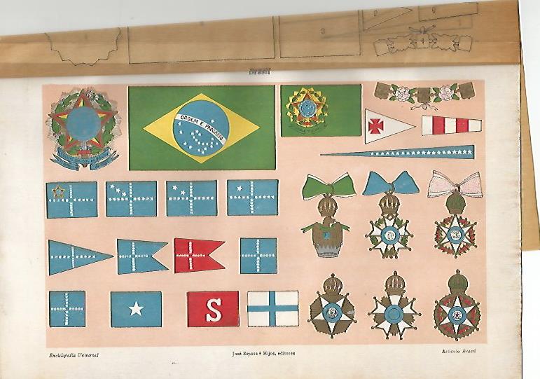 LAMINA ESPASA 11683: Escudo y banderas de Brasil