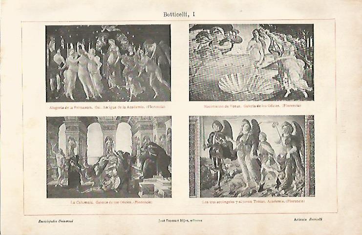 LAMINA ESPASA 11728: Obras de Botticelli
