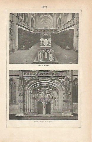 LAMINA ESPASA 11785: Iglesia de Brou Francia