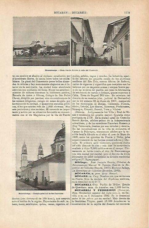LAMINA ESPASA 11833: Plaza Garcia Rovira en Bucaramanga Colombia