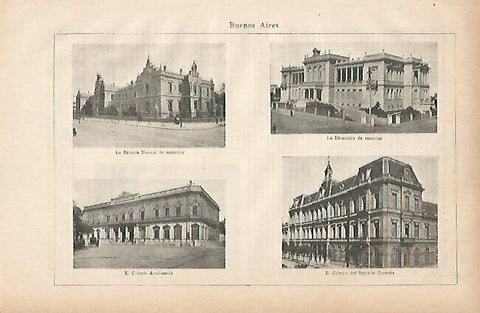 LAMINA ESPASA 11863: Vistas de Buenos Aires Argentina