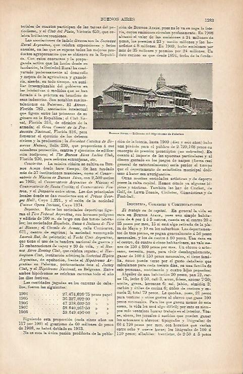 LAMINA ESPASA 11869: Hipodromo de Palermo en Buenos Aires