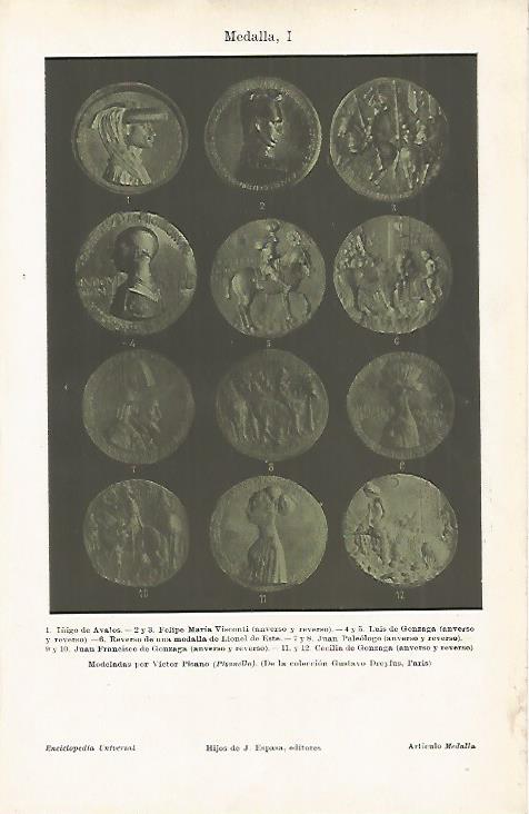 LAMINA ESPASA 11924: Medallas modeladas por Vicor Pisano