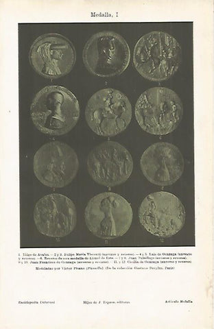 LAMINA ESPASA 11924: Medallas modeladas por Vicor Pisano