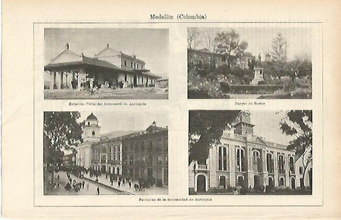 LAMINA ESPASA 11928:Vistas de Medellin Colombia