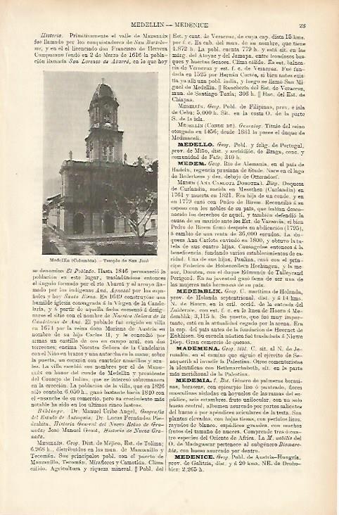 LAMINA ESPASA 11930: Templo de San Jose en Medellin Colombia