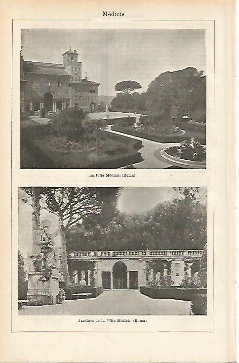 LAMINA ESPASA 11936: Villa Medicis en Roma