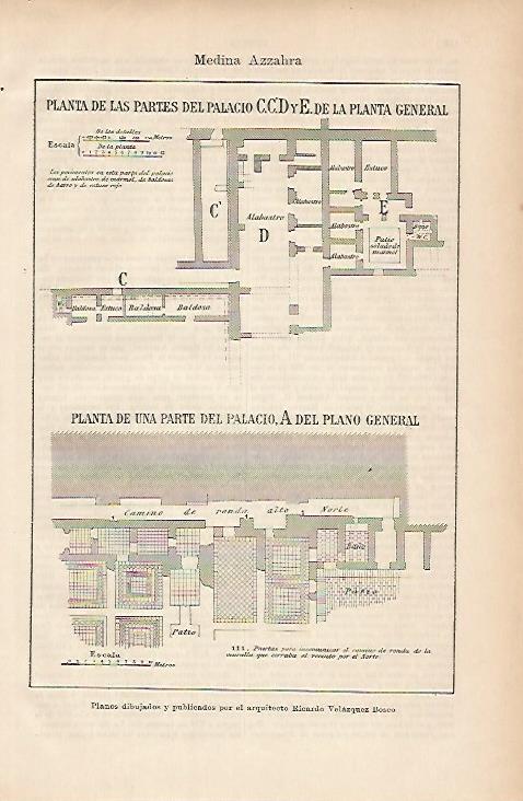LAMINA ESPASA 11949: Planos de Medina Azahara hechos por Ricardo Velazquez