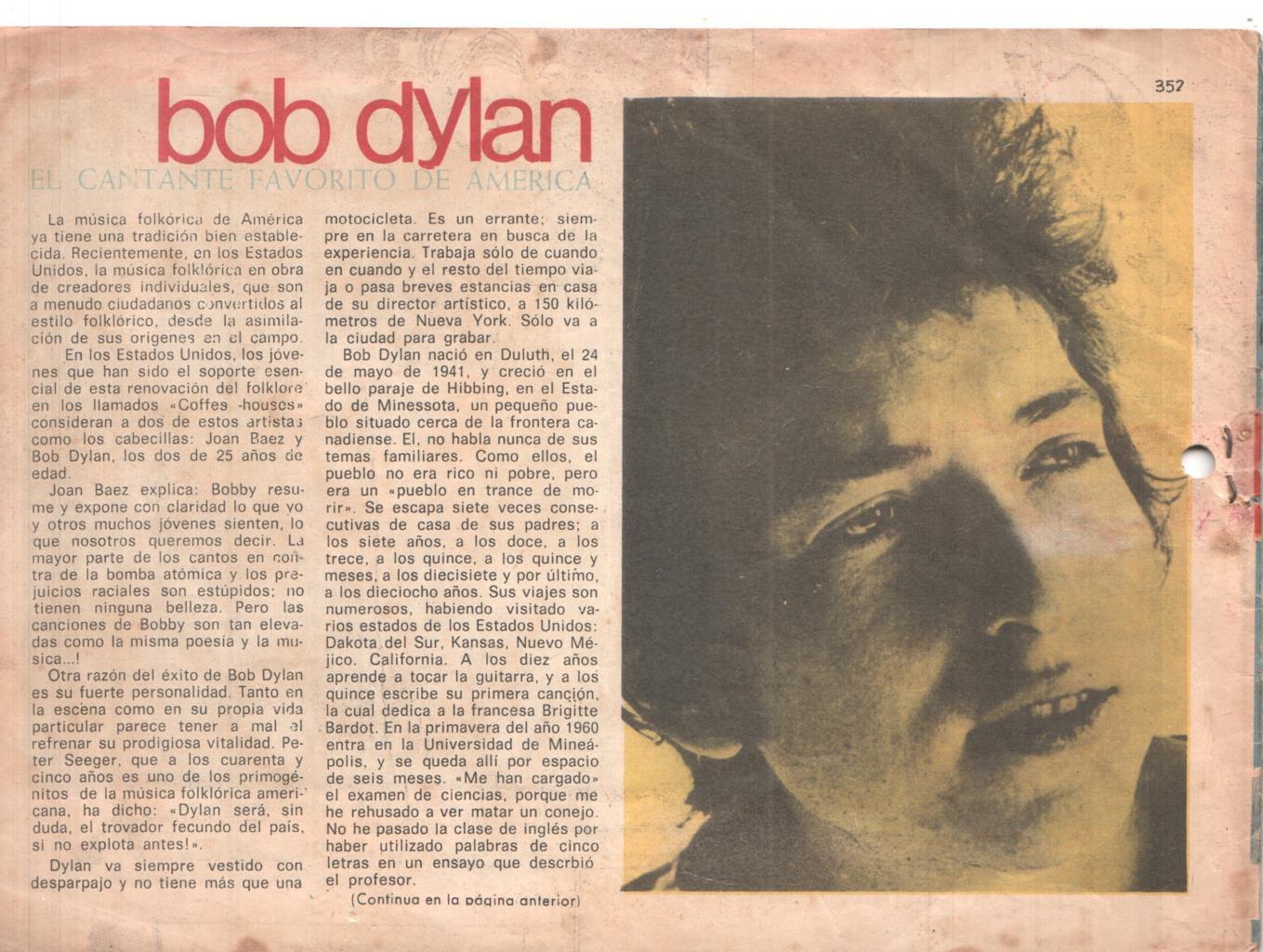Claro de Luna numero 352: reportaje sobre Bob Dylan
