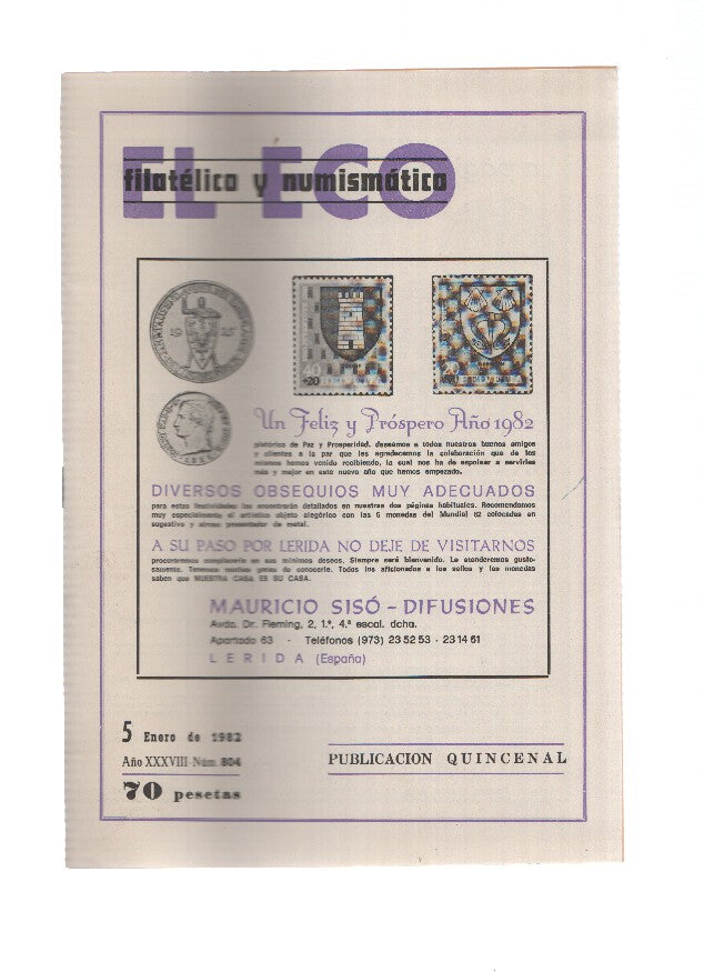 El Eco Filatelico y Numismatico numero 0804: La unidad filatelica