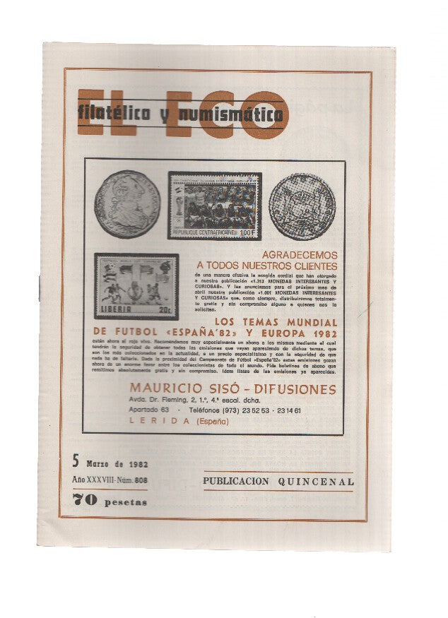 El Eco Filatelico y Numismatico numero 0808: Doscientas entidades en la FESOFI