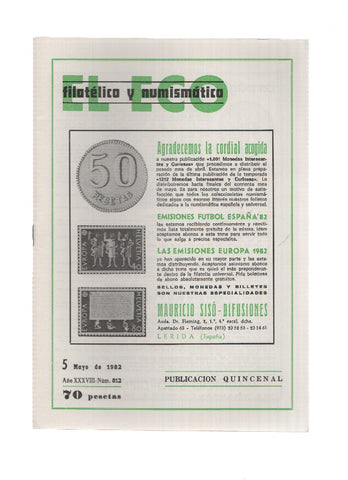 El Eco Filatelico y Numismatico numero 0812: Sin señal de charnela, Moda?