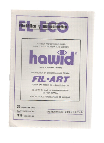 El Eco Filatelico y Numismatico numero 0821: El sobre cumple SIGLO y MEDIO