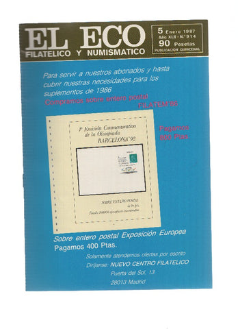 El Eco Filatelico y Numismatico numero 0914: Digaselo con sellos