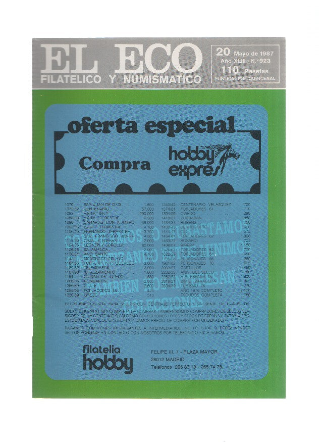 El Eco Filatelico y Numismatico numero 0923: El RRI de la FESOFI puede ser polemico