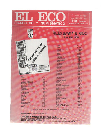 El Eco Filatelico y Numismatico numero 0926: El Padre Francisco de Vitoria fundador del derecho de gentes