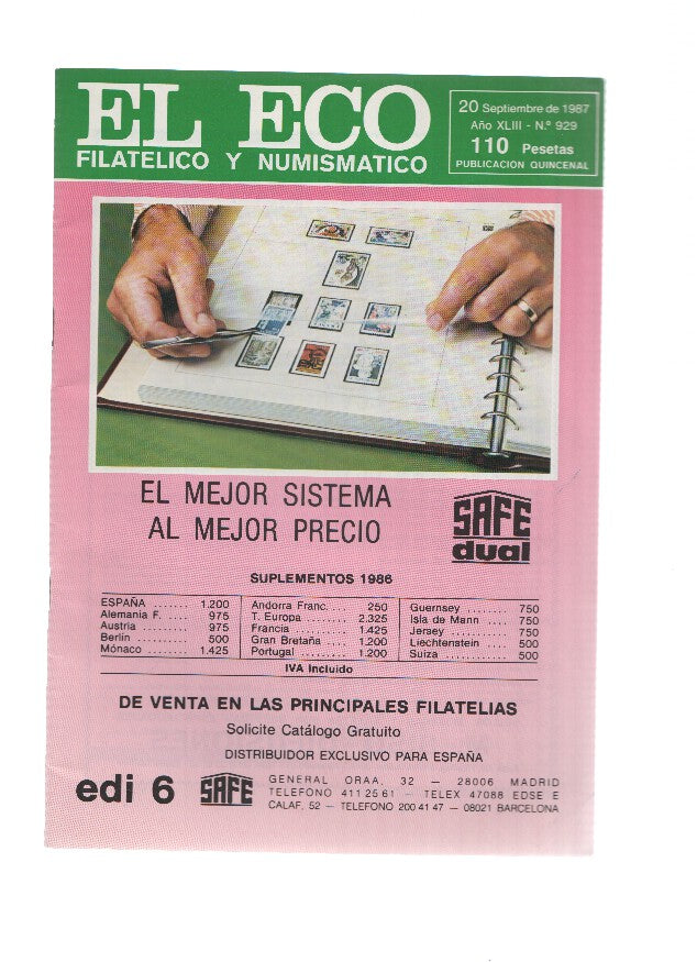El Eco Filatelico y Numismatico numero 0929: Reproducciones ilegales de la coleccion British Library