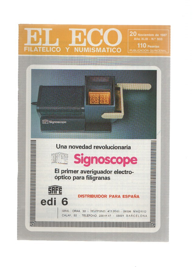 El Eco Filatelico y Numismatico numero 0933: Inversion en Filatelia