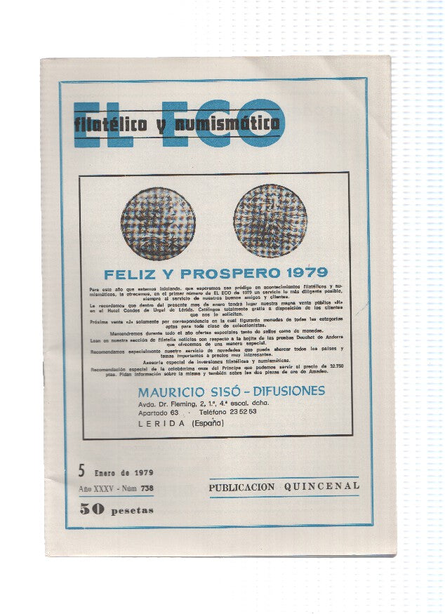 El Eco Filatelico y Numismatico numero 0738: Timbres de comunicaciones