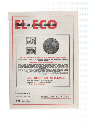 El Eco Filatelico y Numismatico numero 0740: Academia Hispanica de Filatelia