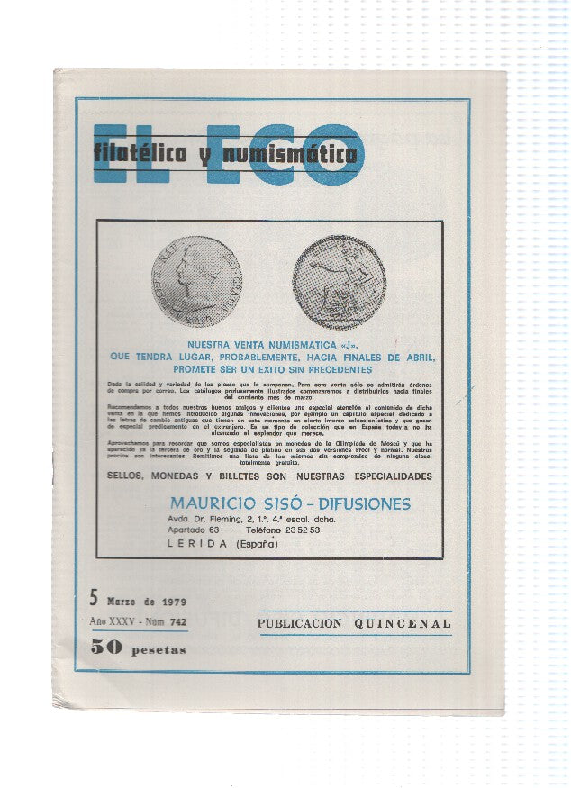 El Eco Filatelico y Numismatico numero 0742: Manuel de Fermentino ha muerto