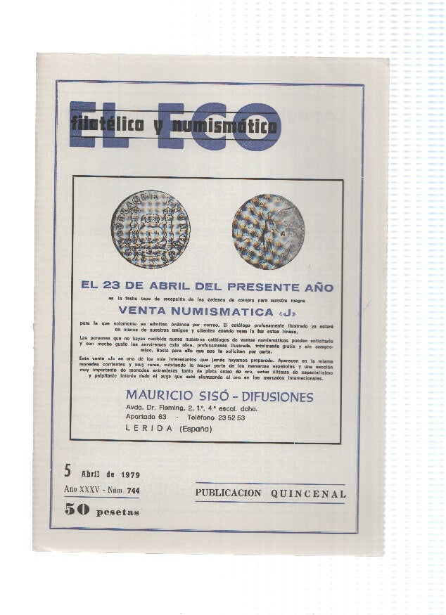 El Eco Filatelico y Numismatico numero 0744: El Centenario de la Salle