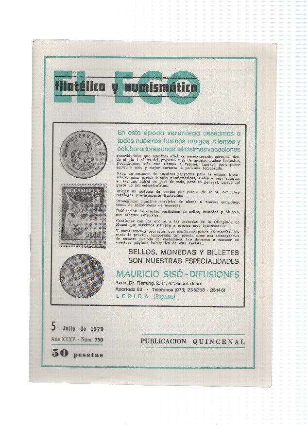 El Eco Filatelico y Numismatico numero 0750: Exposicion Filatelica Mariana de Zaragoza