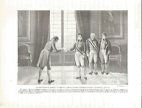 LAMINA 4231: Los emisarios de Napoleon ofrecen a Fernando reconocerle como Rey de España (año 1813)