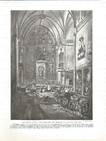 LAMINA 4236: Las Cortes juran a Fernando por Principe de Asturias en 1789