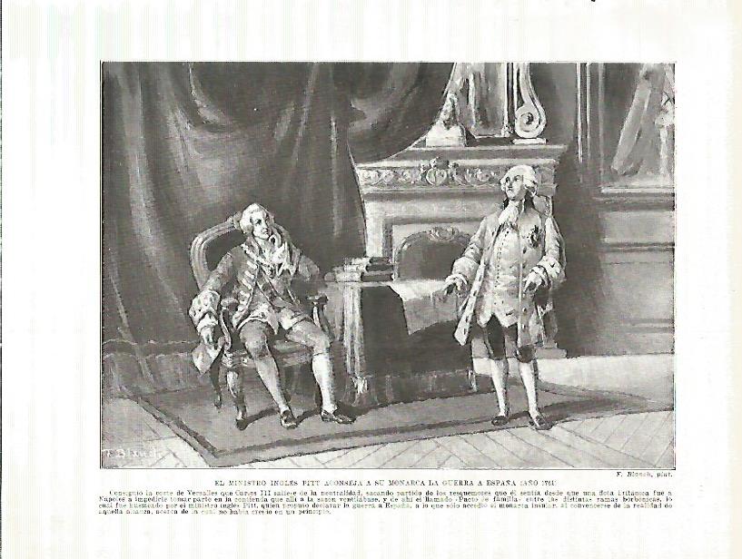 LAMINA 4240: El ministro ingles Pitt aconseja al Rey ingles la guerra a España (año 1761)