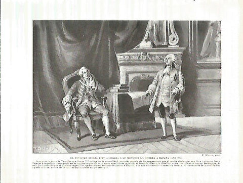 LAMINA 4240: El ministro ingles Pitt aconseja al Rey ingles la guerra a España (año 1761)