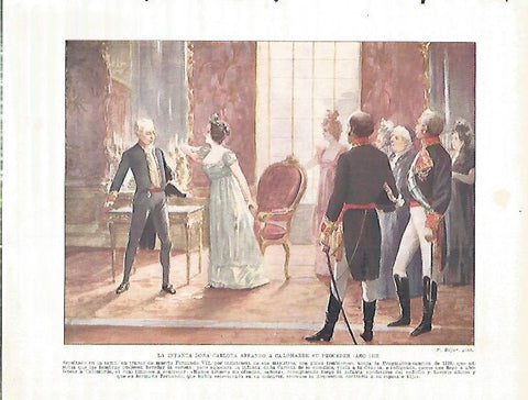 LAMINA 4257: La Infanta Doña Carlota afeando a Calomarde su proceder en el año 1832