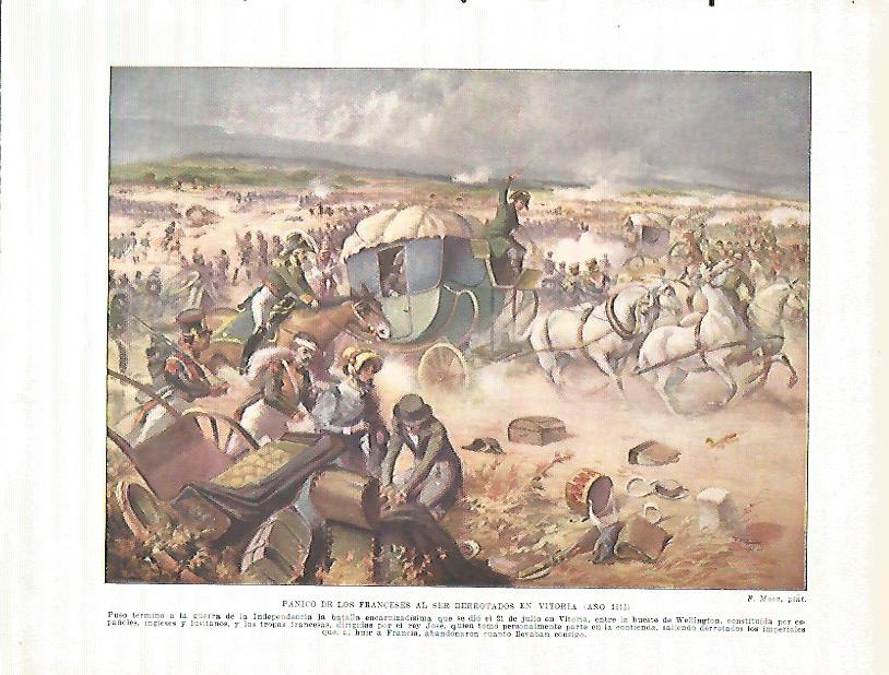 LAMINA 4262: Panico de los franceses al ser derrotados en Vitoria en 1813