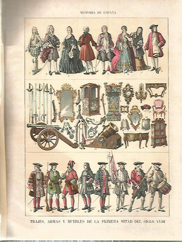 LAMINA 4270: Trajes armas y muebles desde 1700 a 1750