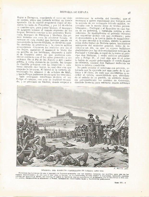 LAMINA 4298: Derrota del ejercito de Castilla en Lleida en 1642