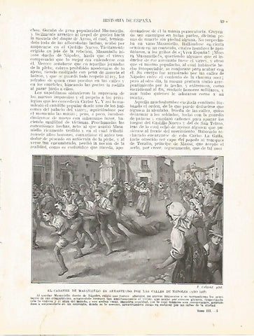 LAMINA 4302: El cadaver de Masaniello es arrastrado por las calles de Napoles en 1647