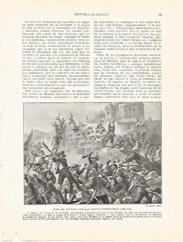 LAMINA 4307: Sitio de Badajoz por las tropas de Portugal en 1658