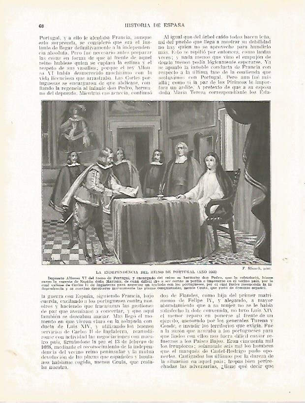 LAMINA 4310: La independencia del reino de Portugal en 1668
