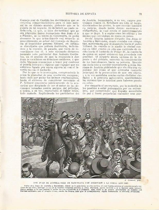 LAMINA 4311: Juan de Austria sale de Barcelona hacia la Corte en 1662