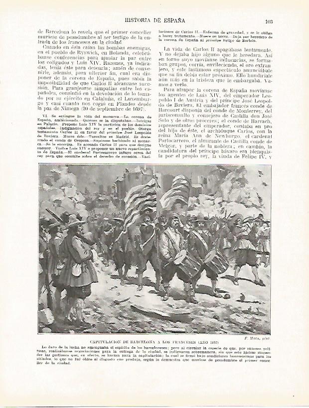 LAMINA 4326: Capitulacion de Barcelona a los franceses en 1697