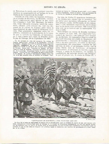 LAMINA 4326: Capitulacion de Barcelona a los franceses en 1697