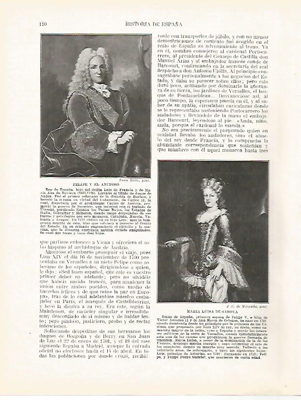 LAMINA 4329: Retratos de Felipe V el Animoso y Maria Luisa de Saboya