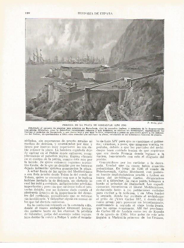 LAMINA 4333: Perdida de Gibraltar en 1704