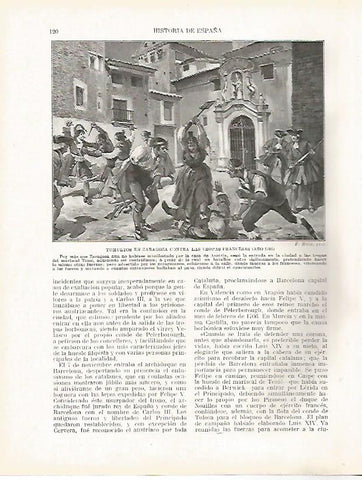 LAMINA 4334: Tumultos en Zaragoza contra las tropas de Francia en 1705