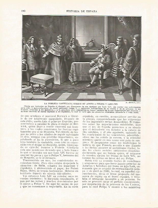 LAMINA 4339: La nobleza castellana ofrece su apoyo a Felipe V en 1709