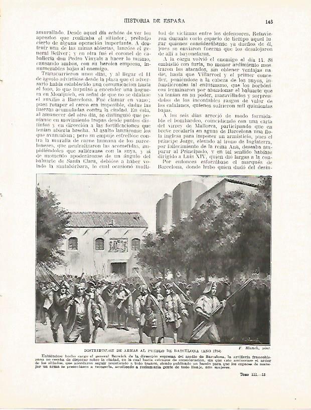 LAMINA 4345: Distribucion de armas en Barcelona en 1714