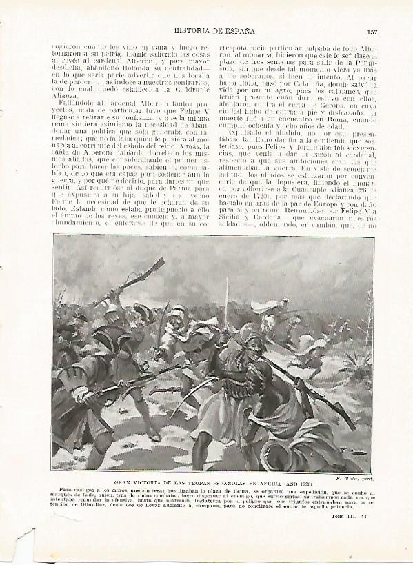 LAMINA 4351: Victoria de las tropas españolas en Africa en 1720
