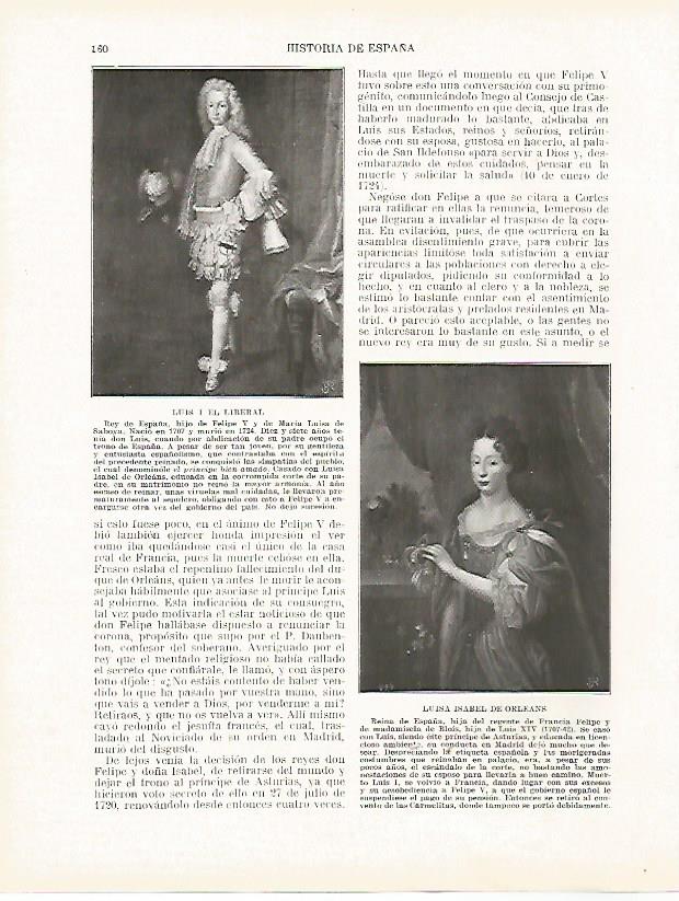 LAMINA 4352: Retratos de Luis I el Liberal y de Luisa Isabel de Orleans