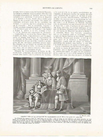 LAMINA 4354: Felipe V recibe la anulacion del matrimonio de su hija con Luis XV en 1725